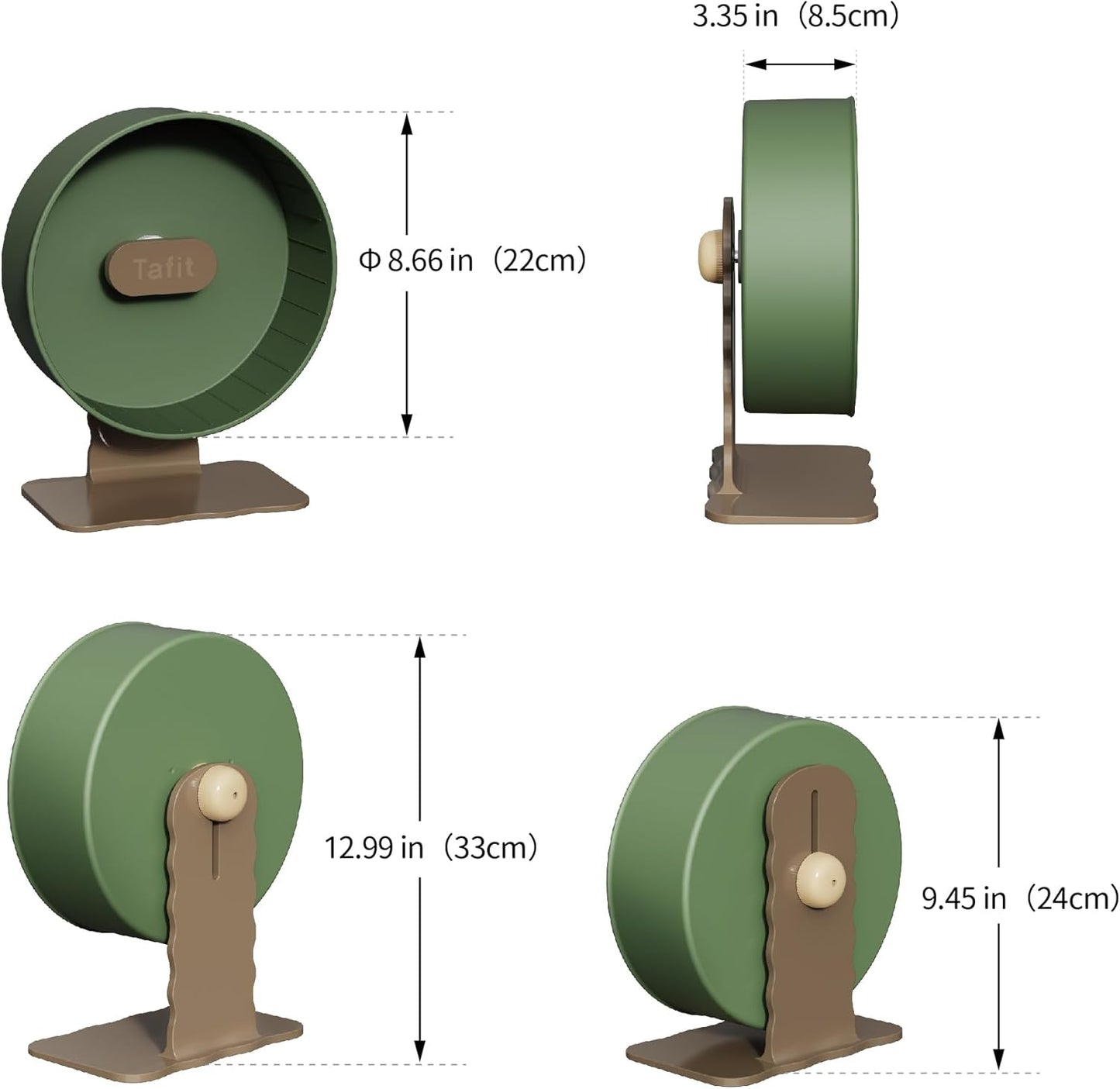 Silent Hamster Wheel 8.7 Inch Dual-Bearings Small Animals Quiet Running Exercise Wheels, Height Adjustable for Dwarf Hamsters, Gerbils, Mice, Hedgehog, Lemmings, or Other Small Pets,Taro Purple