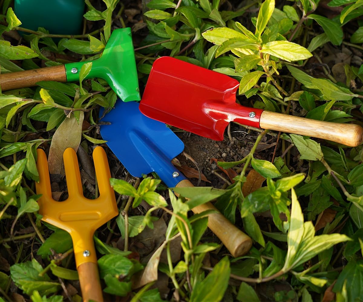 IELEK Gardening Tools Trowel, Rake, Shovel, Spoon, Fork for Gardening Tools Best Outdoor Easter Gift