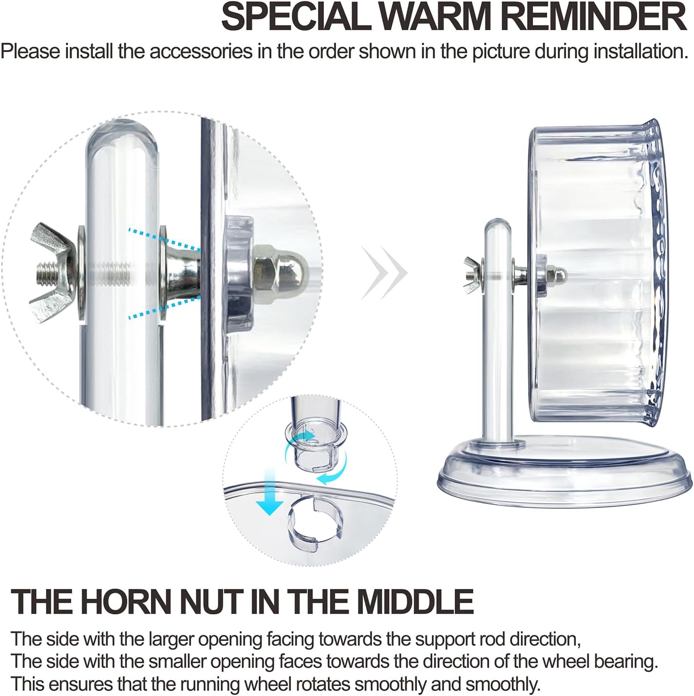 Silent Hamster Wheel, Super-Silent Hamster Exercise Wheels Accessories, Quiet Running Wheels, Adjustable Stand for Hamsters Mice Or Other Small Animals (White, Ф 8.3 inch)