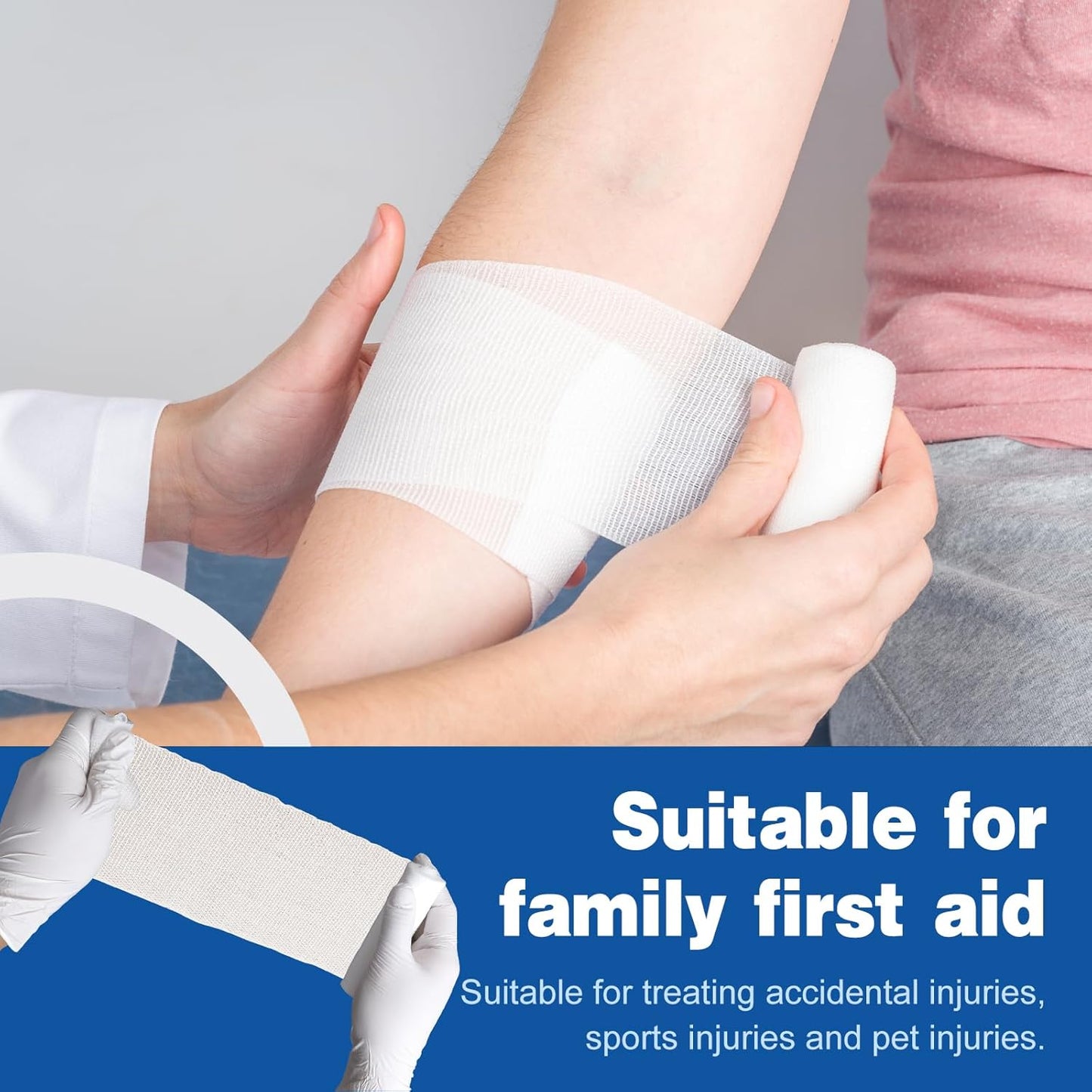 AZEN 20 Pack Gauze Rolls Bandages, 4 in x 4.1 Yards, Premium Medical Supplies & First Aid Supplies, Bandage Wrap Vet Wrap, Mummy Wraps