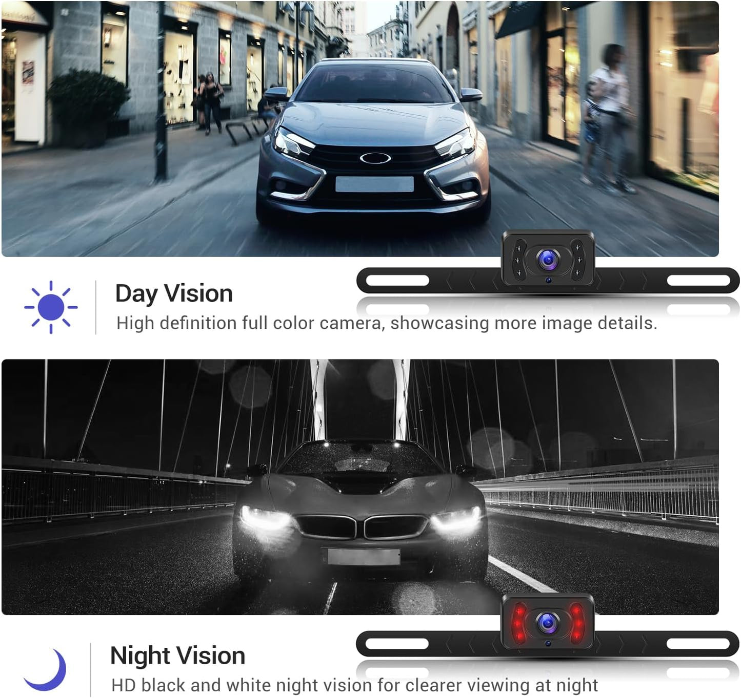 Hikity Wireless Backup Camera 5 Inch Rear View Camera Monitor Kit-Digital Stable Signal, DIY Guide Lines, IP69 Waterproof, Super Night Vision, Wireless Reverse Camera for Cars