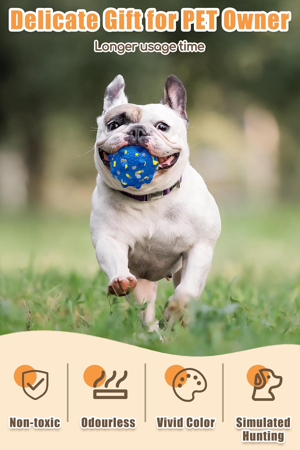 1.96'' Dog Balls for Dogs Aggressive Chewers Indestructible Tennis Durable Bouncy Interactive Dog Toy Balls for Fetch Game Floating Training(Blue Small)