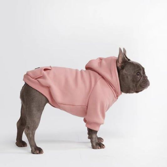 Spark Paws Dog Hoodie – Premium Dog Sweater for Small, Medium, and Large Dogs | Warm Outfits for French Bulldogs, Pitbull, Puppy, Winter Jacket Alternative - Dusty Pink - L