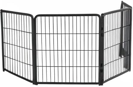 FXW Homeplus Unleashed Indoor Dog Playpen - Stress-Free and Safe Play, Heavy Duty 32 Inch 4 Wire Panels Dog Pen for Small and Medium Dogs, Black│Patented