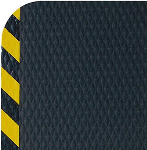 American Floor Mats Hog Heaven Premium 7/8" Black & Yellow Border 2' x 5' Nitrile Backed Anti-Fatigue Comfort Mat