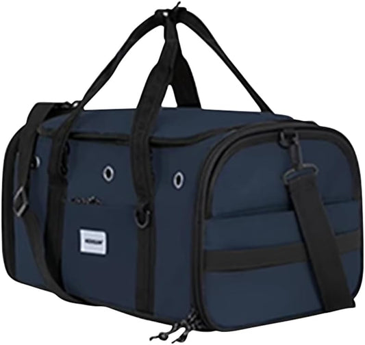 Pet Carrier Bag, Foldable Cat Bag Airline Approved, Soft-Sided Cat Travel Bag, Washable Dog Carrier Privacy Protection for Home Outdoor Travel(S, Blue)