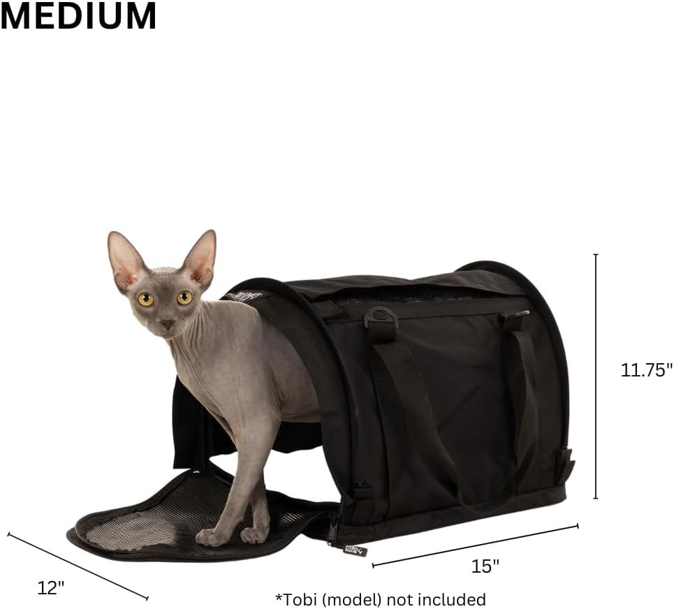 SturdiBag Pro 2.0 Pet Travel Carrier with Flexible Height for Cats and Dogs | Soft Sided Pet Carrier Bag with Safety Clips and Seatbelt Straps for Airplane or Car Travel | Medium, Soft Pink