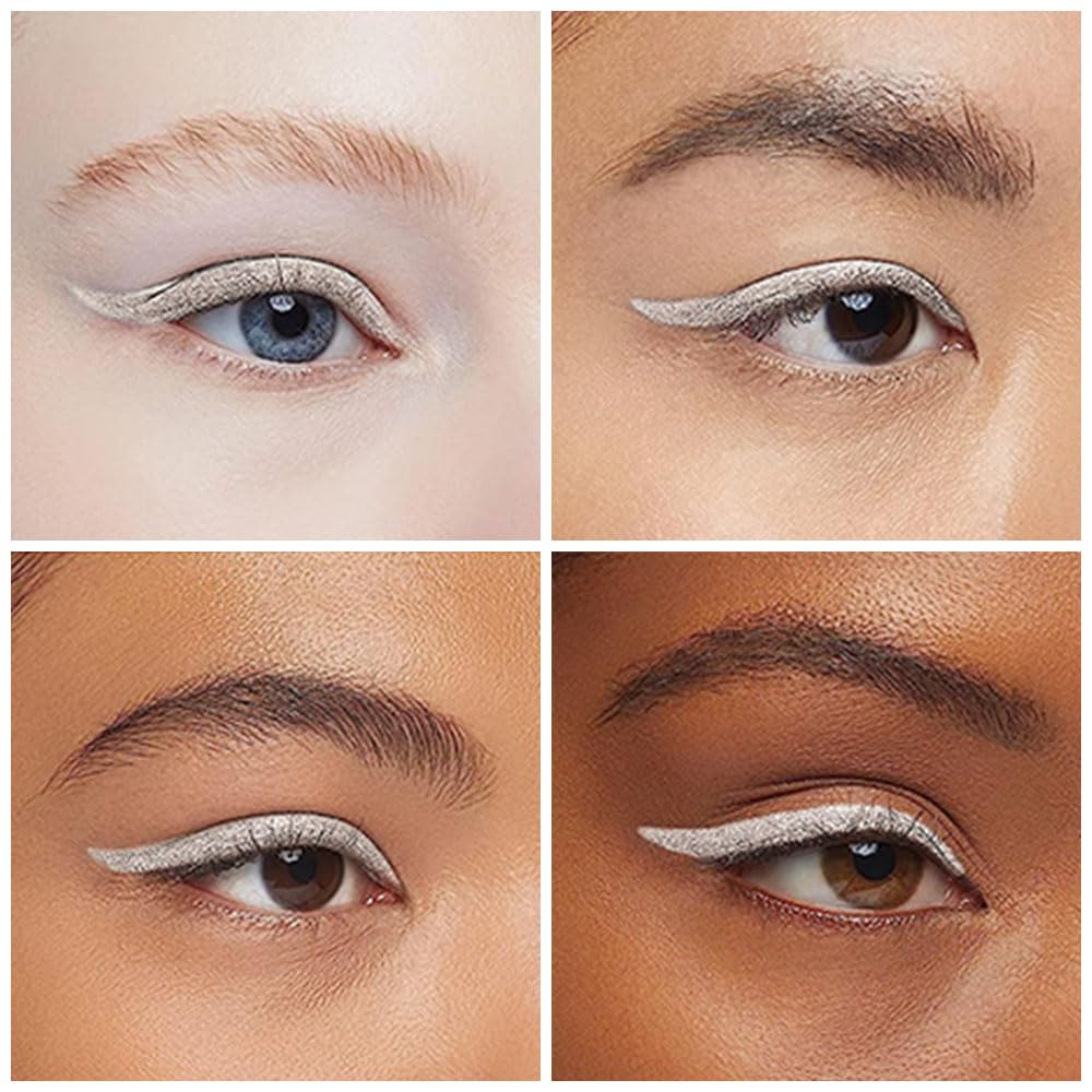 evpct 1Pcs Silver Gel Eyeliner Pencil Eye Black Face Paint Stick Makeup Set Waterproof Matte Cream Crayon Eyeliner Pencil Set Cat Eye Liners Eyeshadow Guide delineador de ojos contra el agua