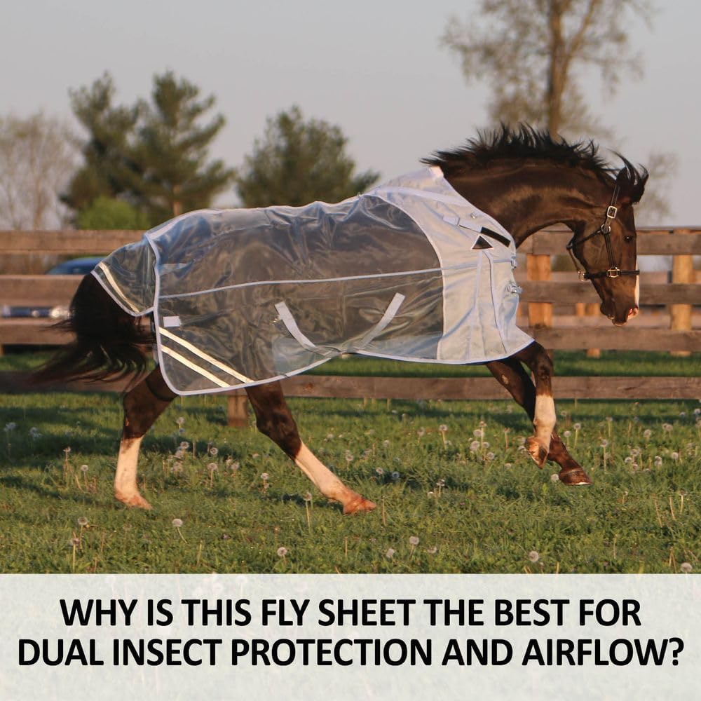 Schneiders Mosquito Mesh II Adjusta-Fit Horse Fly Sheets | Insect & UV Protection for Horses | Durable 350D Mesh | Reflective Safety Stripes