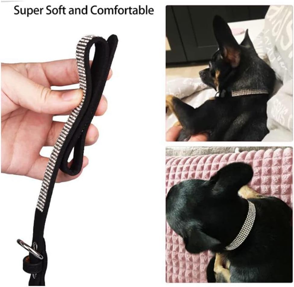 Rhinestone Dog Collar for Small Dogs, Bling Diamond Fancy Crystal Glitter Pretty Jewel Pet Puppy Collars for XXS XS Small Medium Large Breed Girl Dogs Female Cats Kitten, Hot Pink M