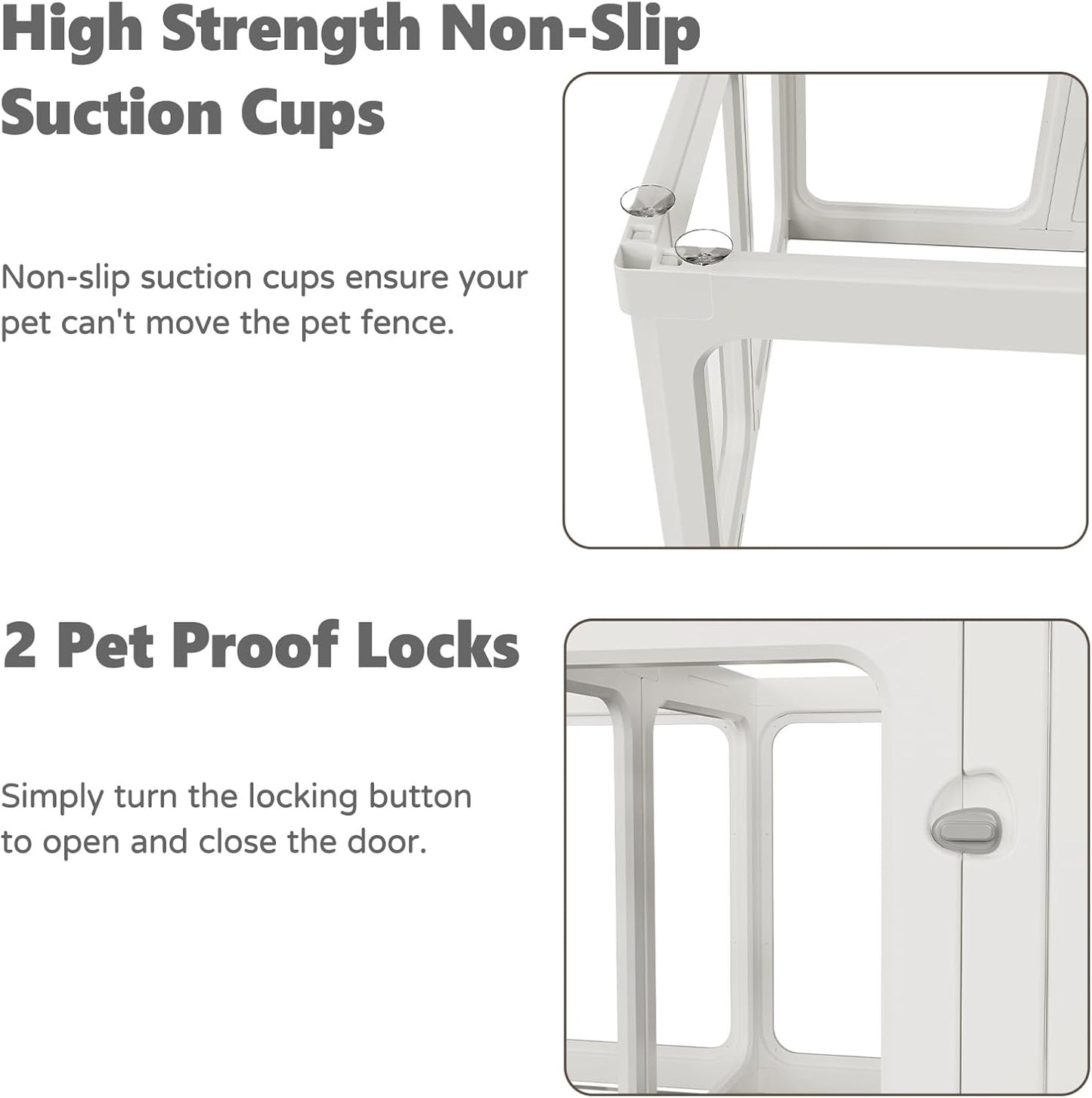 Clear Acrylic Dog Playpen with Door, for Puppy Cat Rabbit Transparent Pet Pen, Dog Playpen Indoor, Dog Fence, Easy Assemble & Cleaning Dog Pen for Small & Medium Dogs (23.6“ Height, 8PCS)