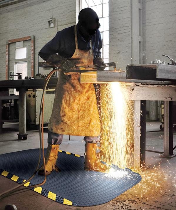 American Floor Mats Hog Heaven 5/8 inch Black & Black Border 3' x 12' Nitrile Backed Anti-Fatigue Comfort Mat