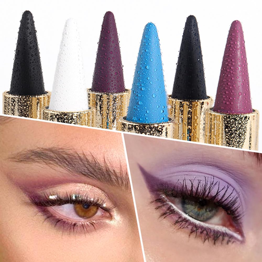 evpct 2Pcs Light Dark Purple Gel Eyeliner Pencils Eye Black Face Paint Stick Lipstick Halloween Makeup Set Waterproof Smudge Proof Eyeliner Pen Crayon Smokey Eye delineador de ojos contra el agua