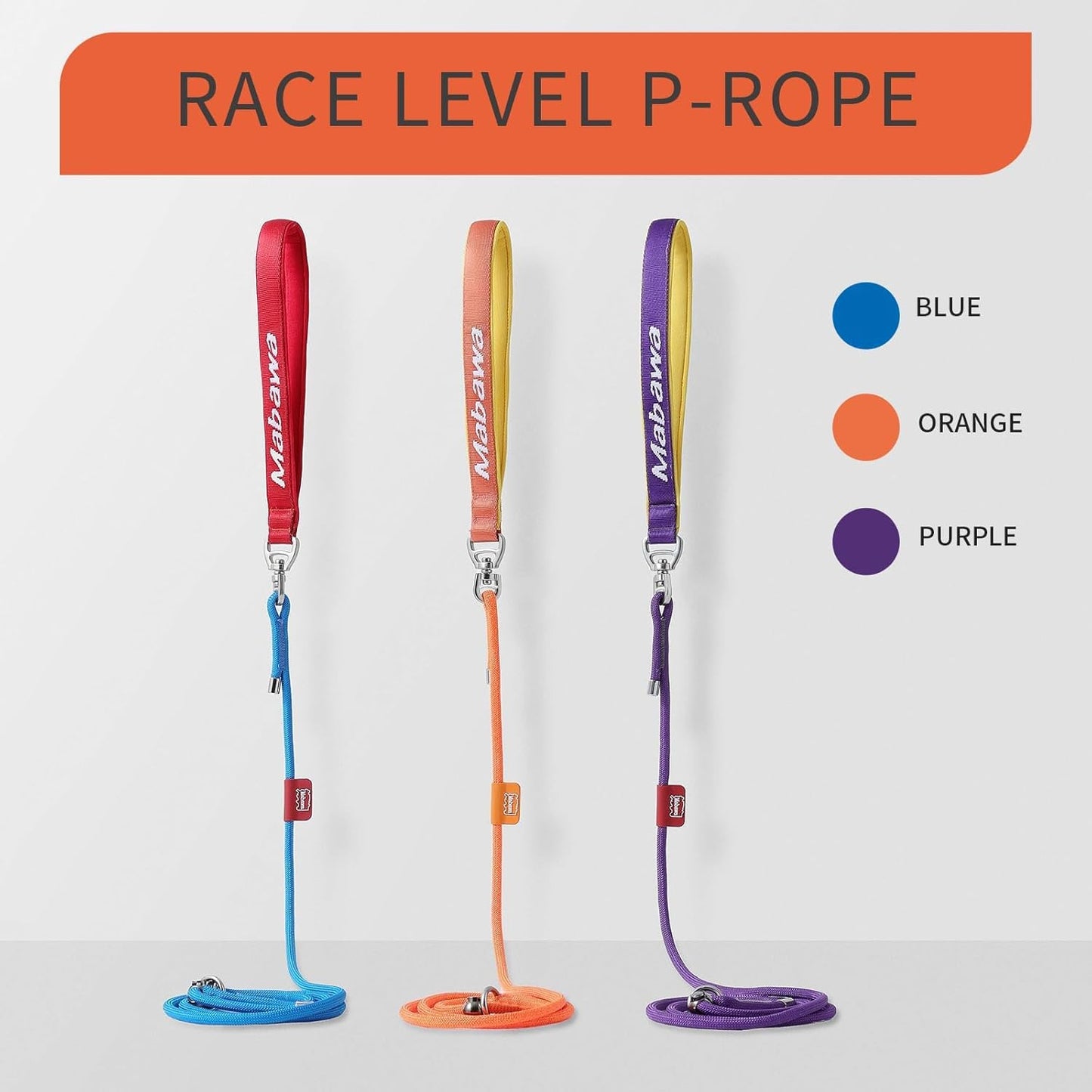 Dog Anti-Slip Leash 5FT with Metal Stopper - Durable No-Pull Training Lead for Small, Medium & Large Dogs - Comfortable Handle Nylon Rope, Tangle-Free Pet Walking Leash (Blue, 5.6FT)