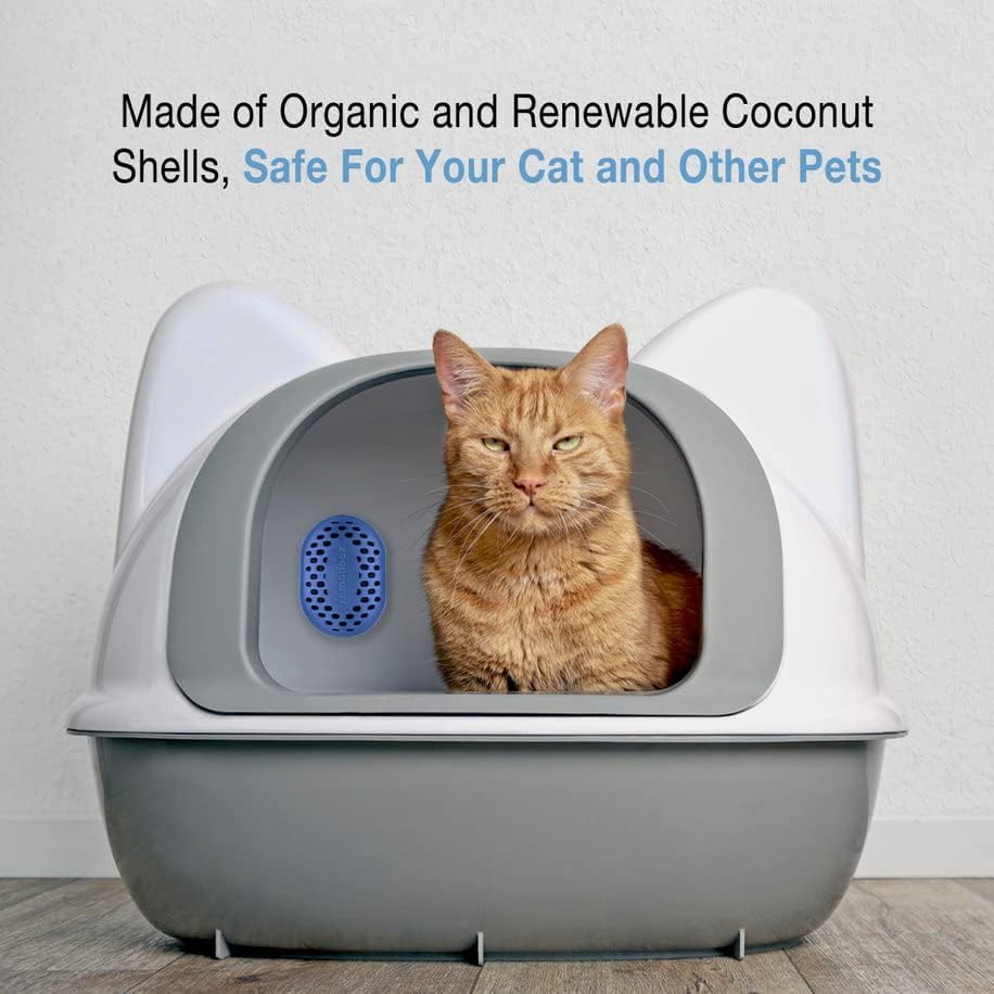 Remodeez Litter Box Deodorizer and Cat Odor Trapper, Made From Natural Renewable Coconut Shell Charcoal, Natural Air Fresheners, Odor Absorber - 2PACK