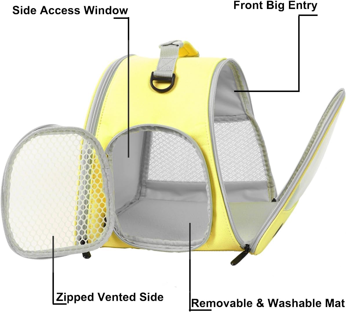 Bearded DragonTravel Cage,Lizards Carrier, Small Animal Travel Carrier for Hedgehog Rat Parrot Bird Guinea Pig, Portable Guinea Pig Travel Bag for 2