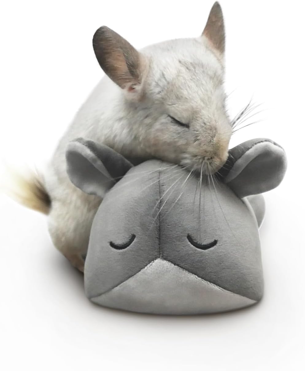 Paw Inspired Chinchilla Cuddler for Chinchillas, Guinea Pigs, Hamsters, Rats, Ferrets, Hedgehogs, Sugar Gliders, Small Animals | 9-Inch Chinchilla Plush Accessory Toy (Gray)