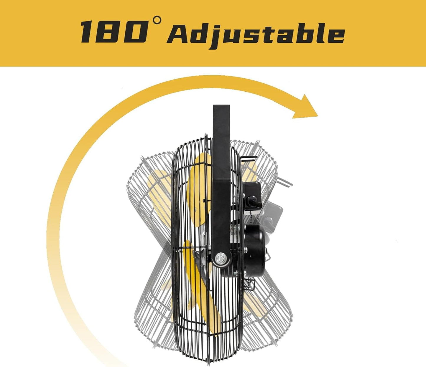 HiCFM 2500 CFM 12" Industrial Wall-Mounted Fan, 3-Speeds High Velocity Wall fans with IP44 Enclosure Motor for Barn, Garage, Warehouse, Greenhouse and Commercial Use, 2 Pack