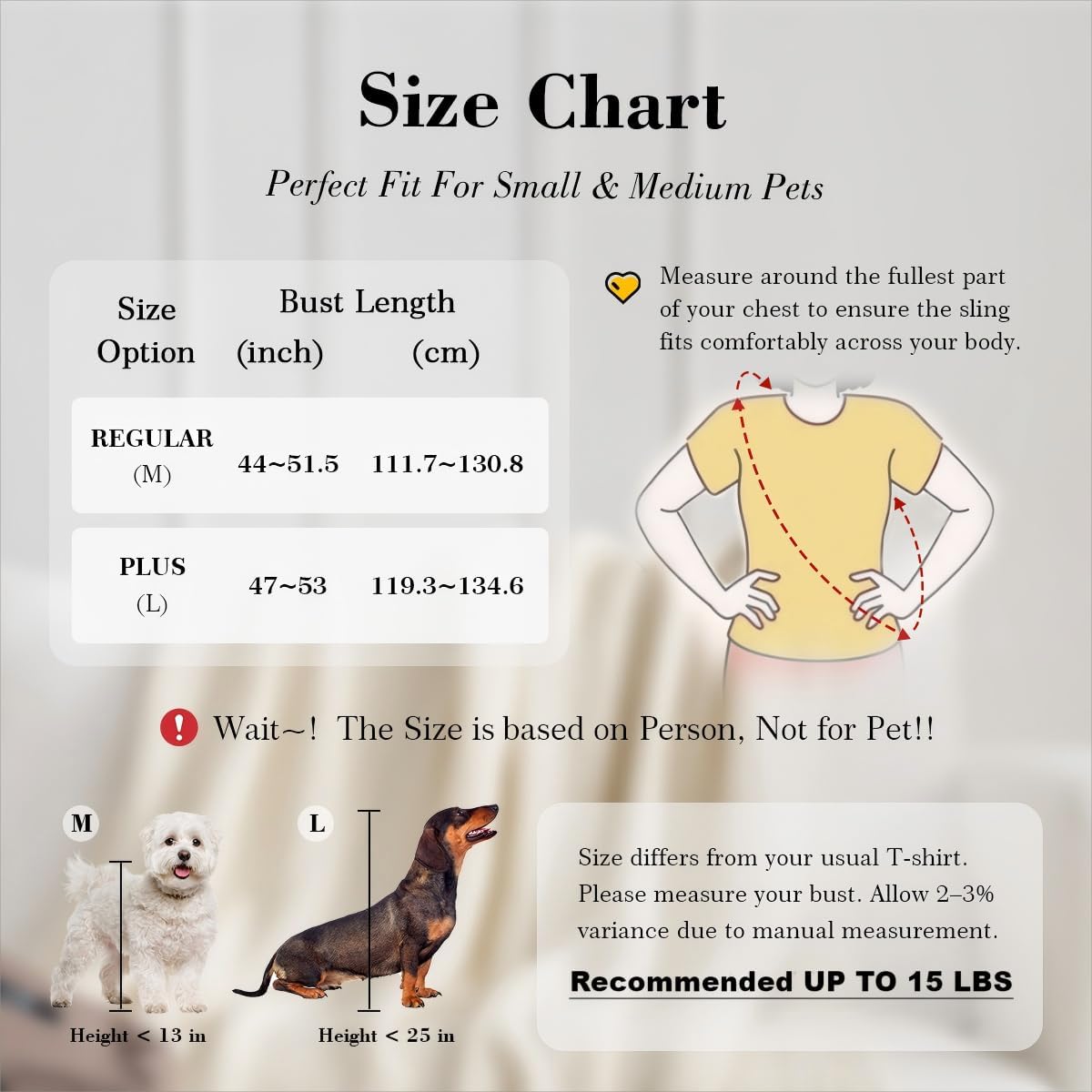 Dog & Cat Carrier Sling, Adjustable Soft Padded Shoulder Puppy Carrier, Hands-Free Dog Carrier Bag with Double Safety Buckles Premium Material for Outdoor Travel (Apricot, M)