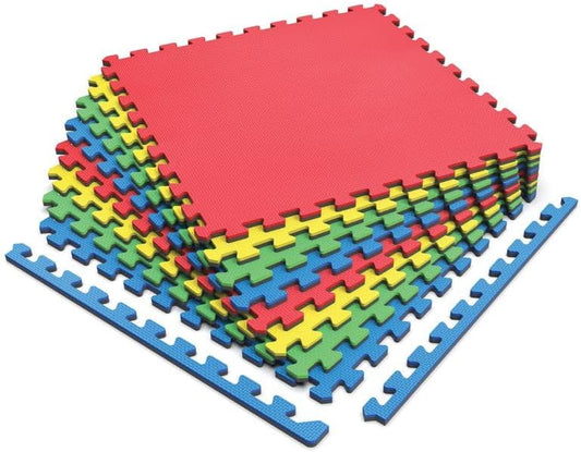 Norsk Reversible Kids Puzzle Play Mats 1/2" Thick EVA Interlocking Foam Tiles (Multicolor/Black 16 Tiles - 64 sq. Ft. 1/2" Thick)