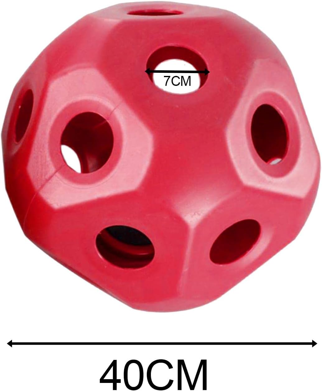 Cute 15.7" Horse Treat Ball, Carrot Feeding Toy Ball Multifunctional Hanging Treat Snack Ball for Horse Stable Stall Paddock Rest, Red