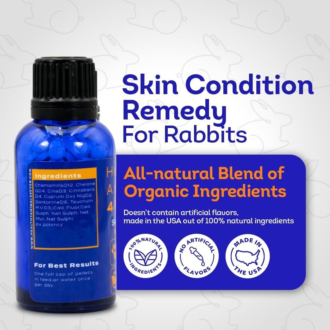 HA4E - Rabbit Skin & Fur Treatment - Natural, Homeopathic Tablets for Itch Relief & Comfortable Skin - 300 Tablets