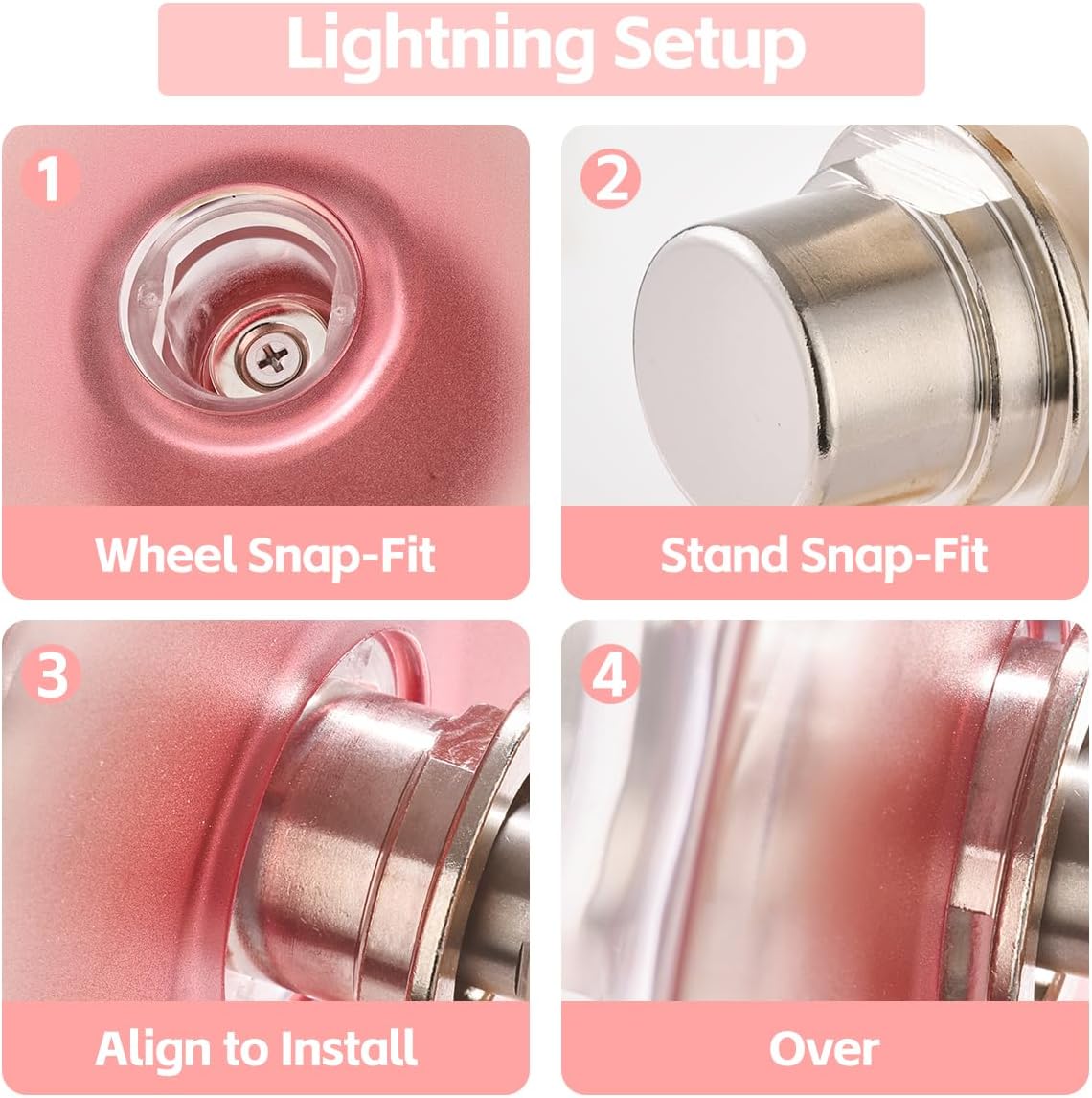 Super Silent Hamster Wheel 8.7 Inch, Magnetic Large Rat Wheel for Chinchilla, Gerbil, Guinea Pig, Cat, Mouse, Sugar Glider and Dwarf, Syrian Hamster Accessories (Peach Pink)