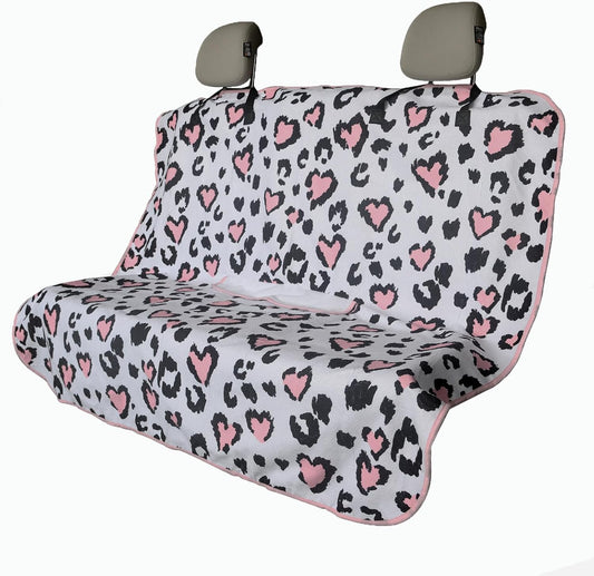 Back Seat Cover for Car Trucks Van SUV,Waterproof Rear Bench Towel Seat Covers for Dogs and Kids,Automotive Backseat Protector (Leopard Print)