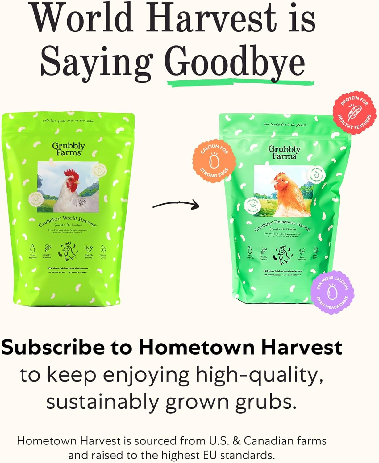 Grubblies - Switch from World Harvest to Hometown Harvest for Premium Chicken Nutrition - Grubblies World Harvest 5LB