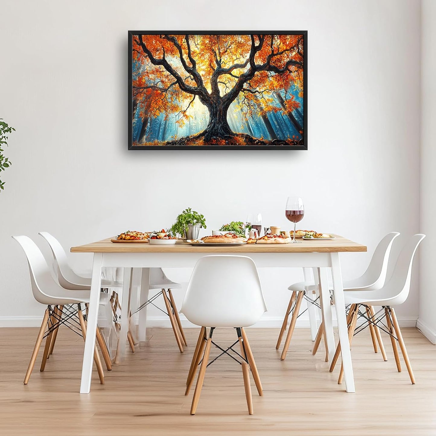 Extra Large Tree of Life Framed Wall Art for Living Room,Fall Autumn Forest Sunrise Landscape Pictures Wall Decor,Nature Canvas Print Painting Modern Artwork Bedroom Office 36L" x 24W"