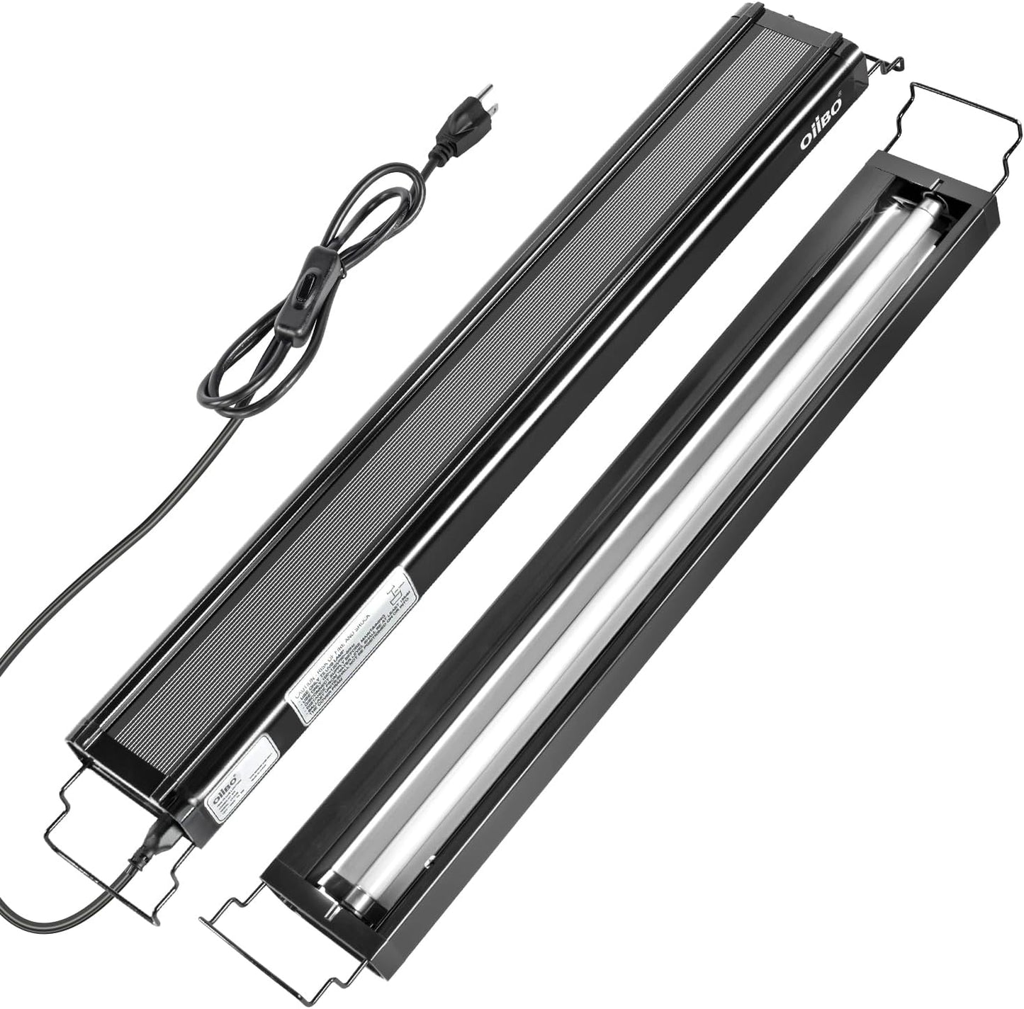 Oiibo T5 HO Reptile Light Fixture UVB Lighting Combo Kit, Reptiles Terrarium Lamp Hood Light Fixture Include UVB 10.0 Desert Reptile Light for Bearded Dragon Gecko Lizard (24W)