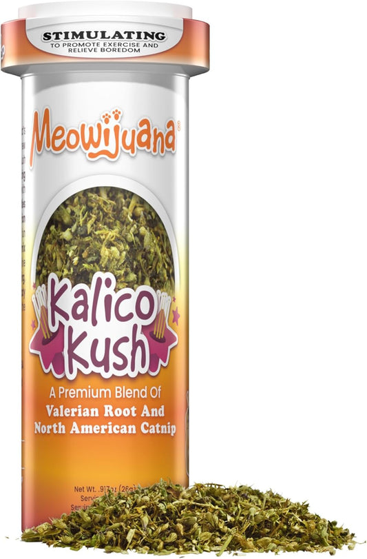 Meowijuana® Kalico Kush - Valerian Root and Catnip Blend - Large Bottle