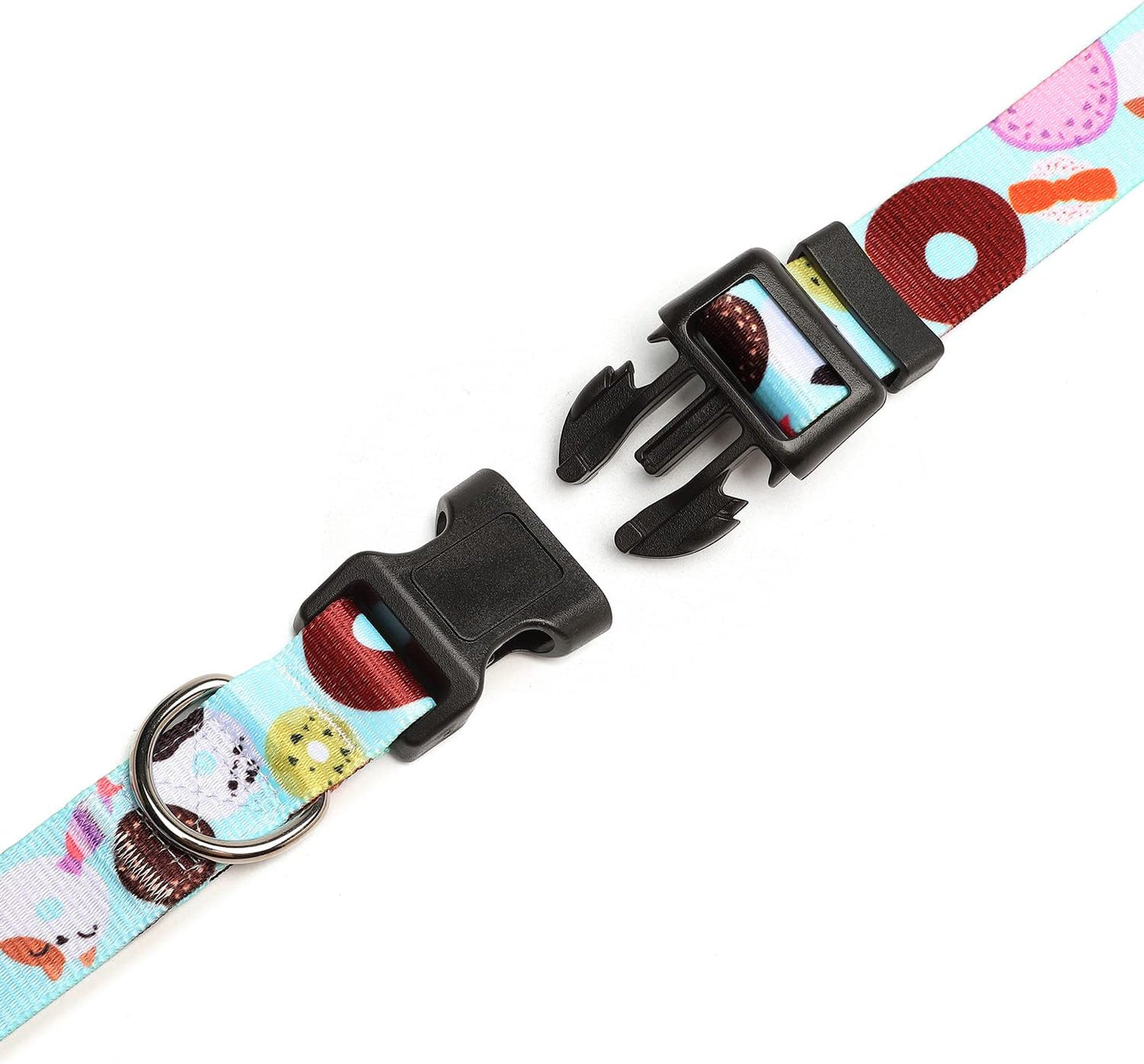 Mercano Adjustable Dog Collar - Special Design Patterns, Soft Nylon Comfortable Durable Pet Collar for Small Medium Large Dogs (M, Blue Cookie)