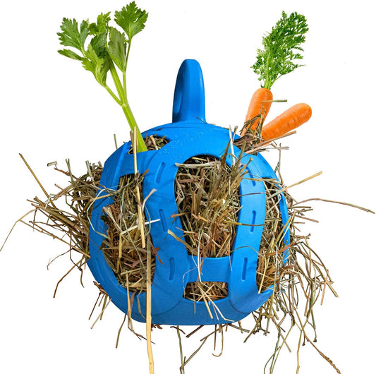 Horsemen's Pride Jolly Hay Ball Stall Toy for Horses, Blue, 8"