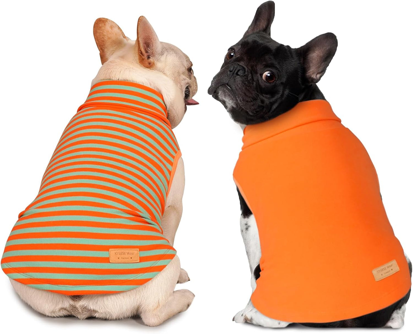 KYEESE 2Pack Dog Sweater Turtleneck Dogs Clothes Stretchy Dachshund Clothes Soft Pet Sweatshirt Pullover Dog Sweaters for Small Dogs Male Warm Pet Coats
