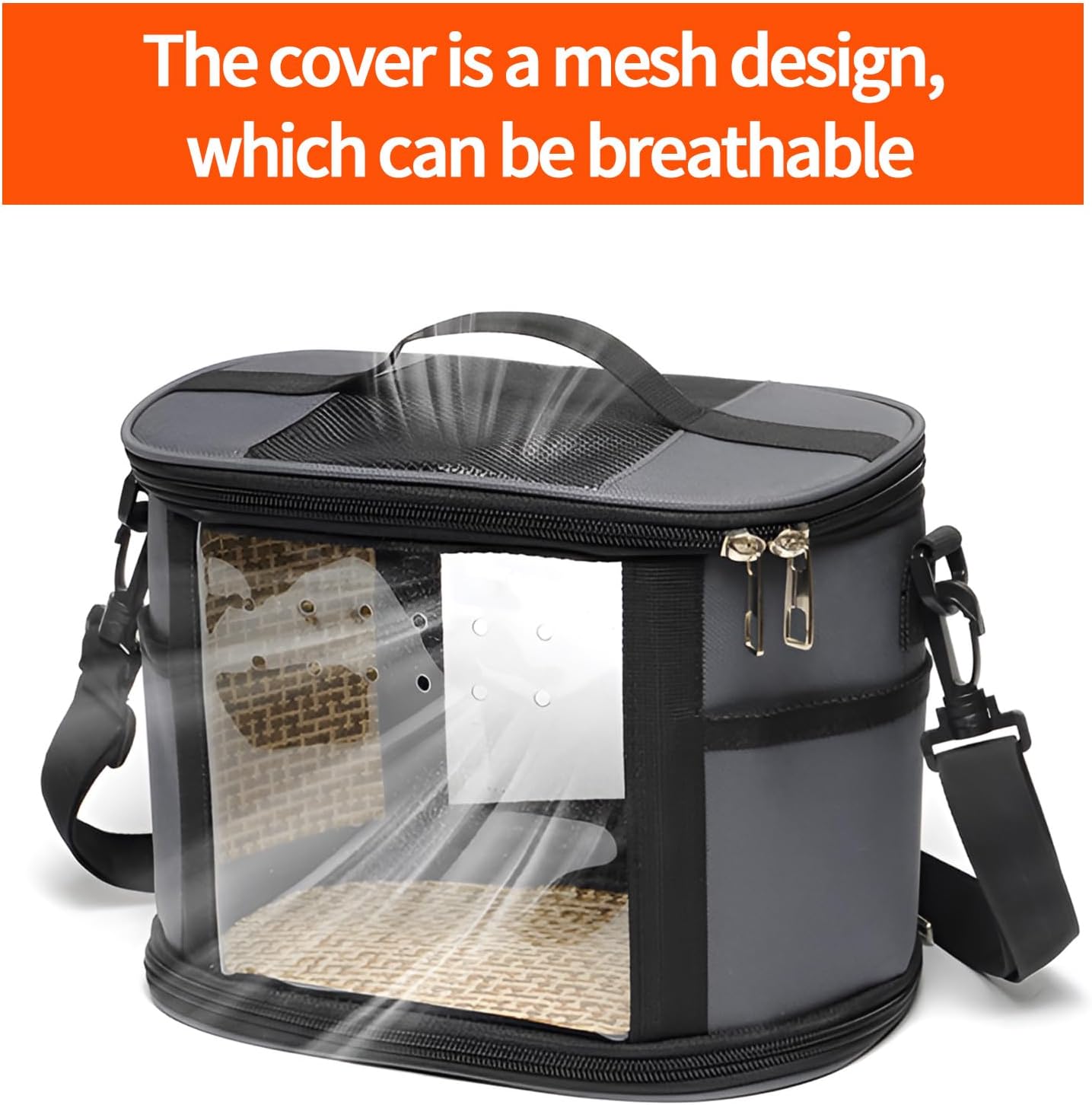 Bird Travel Carrierm, Small Bird Travel Backpack Carrier Cage with Tray and Breathable Clear Window, for Parakeet Cockatiel Budgies, for Camping Hiking (Beige)