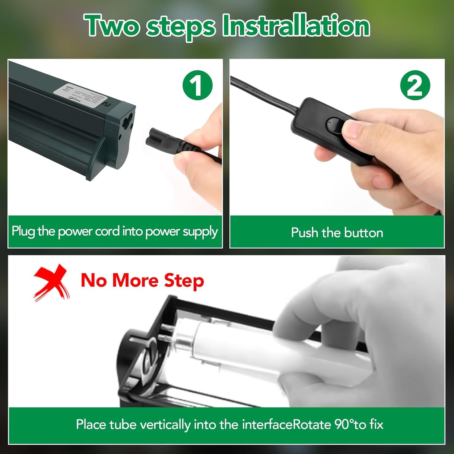 T5 Reptile Light Fixture Green Combo Kit 39W Light Fixture Reptile Terrarium Hood 10.0 UVB Light Bulb Fluorescent Tube Ideal for Tropical and Deserts Such as Bearded Dragon Lizards and Tortoises