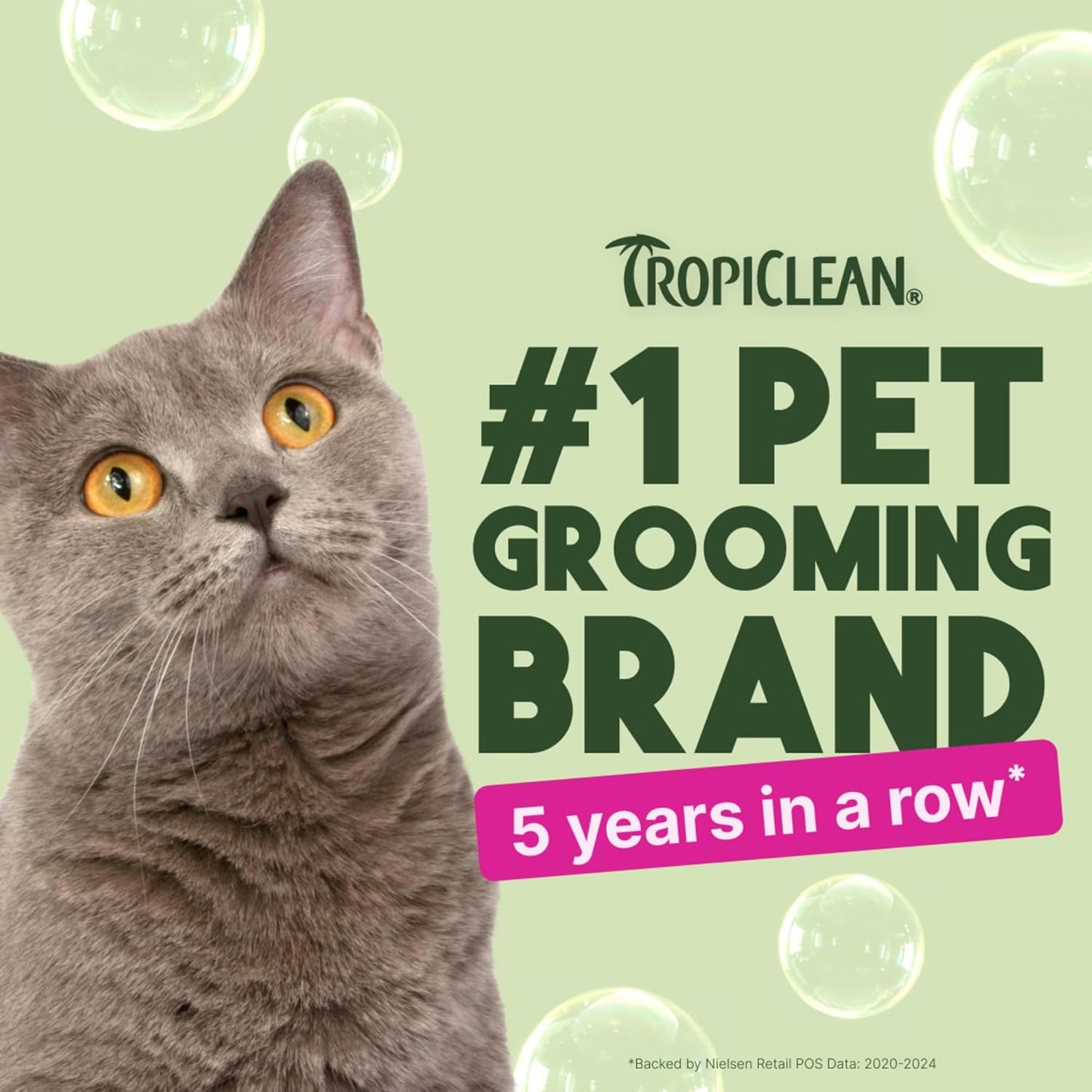 TropiClean Berry & Coconut Waterless Cat Shampoo | Deep Cleansing Dry Shampoo for Cats | Natural Cat Shampoo Derived from Natural Ingredients | Made in the USA | 7.4 oz.