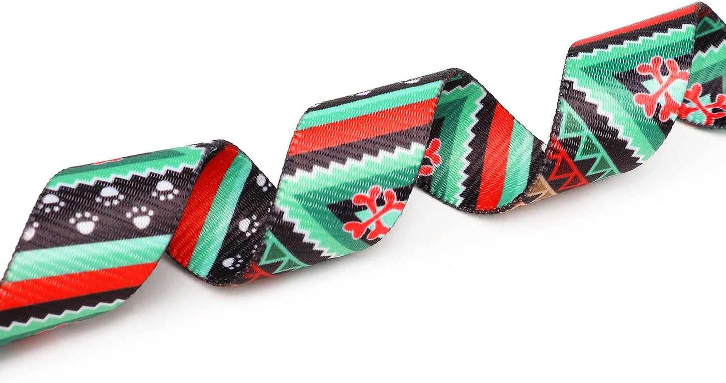 Mercano Adjustable Dog Collar - Special Design Patterns, Soft Nylon Comfortable Durable Pet Collar for Small Medium Large Dogs (L, Ethnic Green)