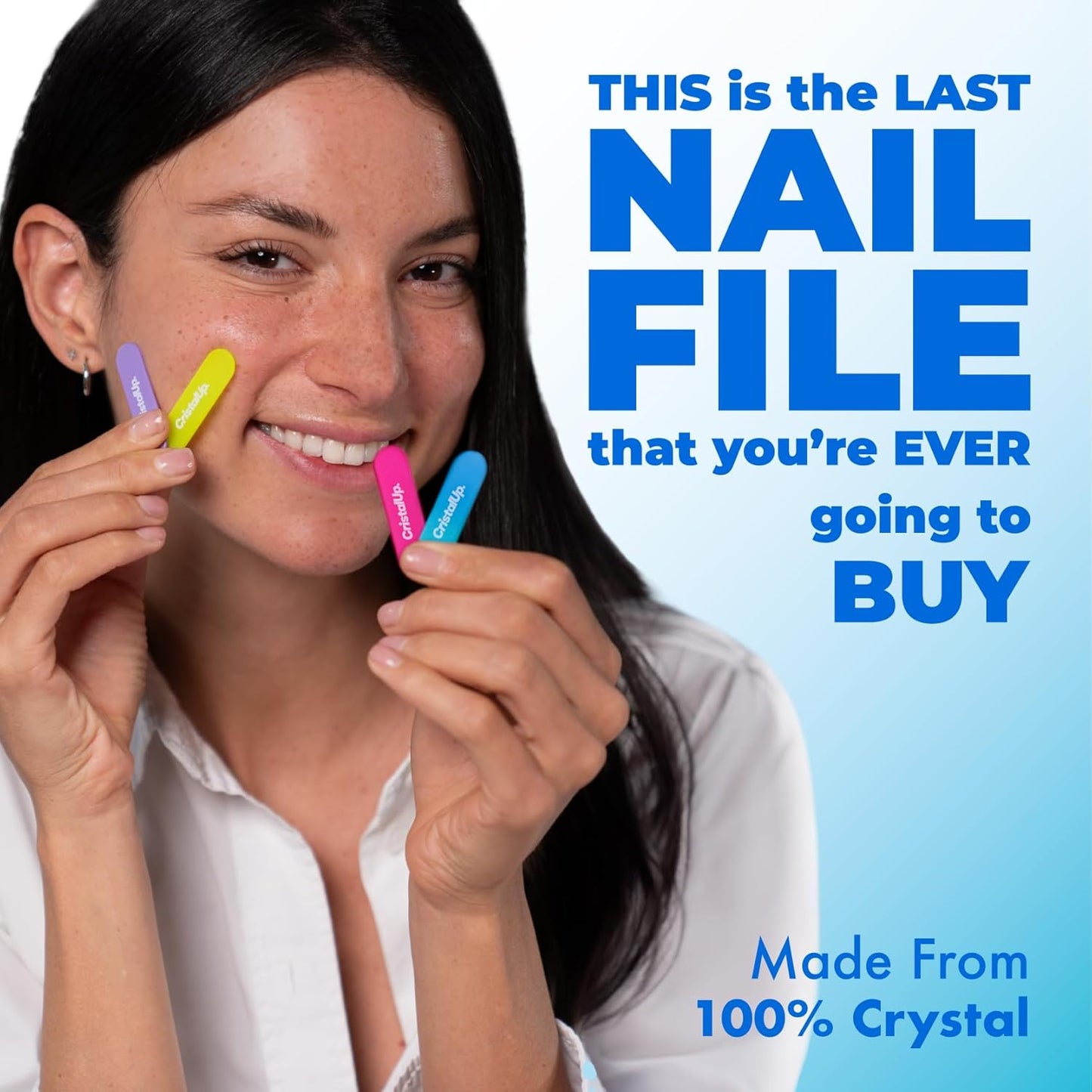 Crystal Nail File 1.6 in, Mini Glass File Ideal for Wallet, Durable, Gentle on Nails, Perfect for Travel, Home, Office and On the Go, Compact for Quick Touch Ups