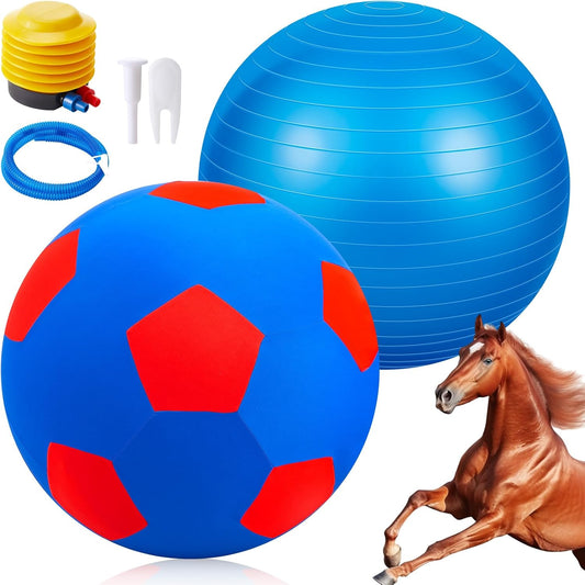 30inch Giant Herding Ball with Cover Anti Burst Ball Please Watch VCR for How to Inflation Horse Toys for Horses Stall Entertainment Play, Pump Included (Classic)