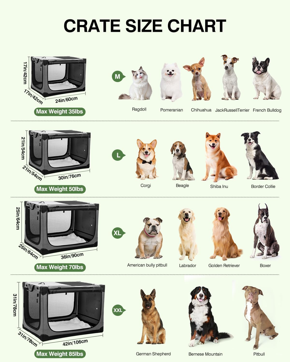 42-Inch Collapsible Travel Dog Crate, Portable 4-Door Soft Kennel for Medium to Large Dogs, Durable Mesh Windows, Indoor/Outdoor Use, Foldable, with Storage Bag (Grey)