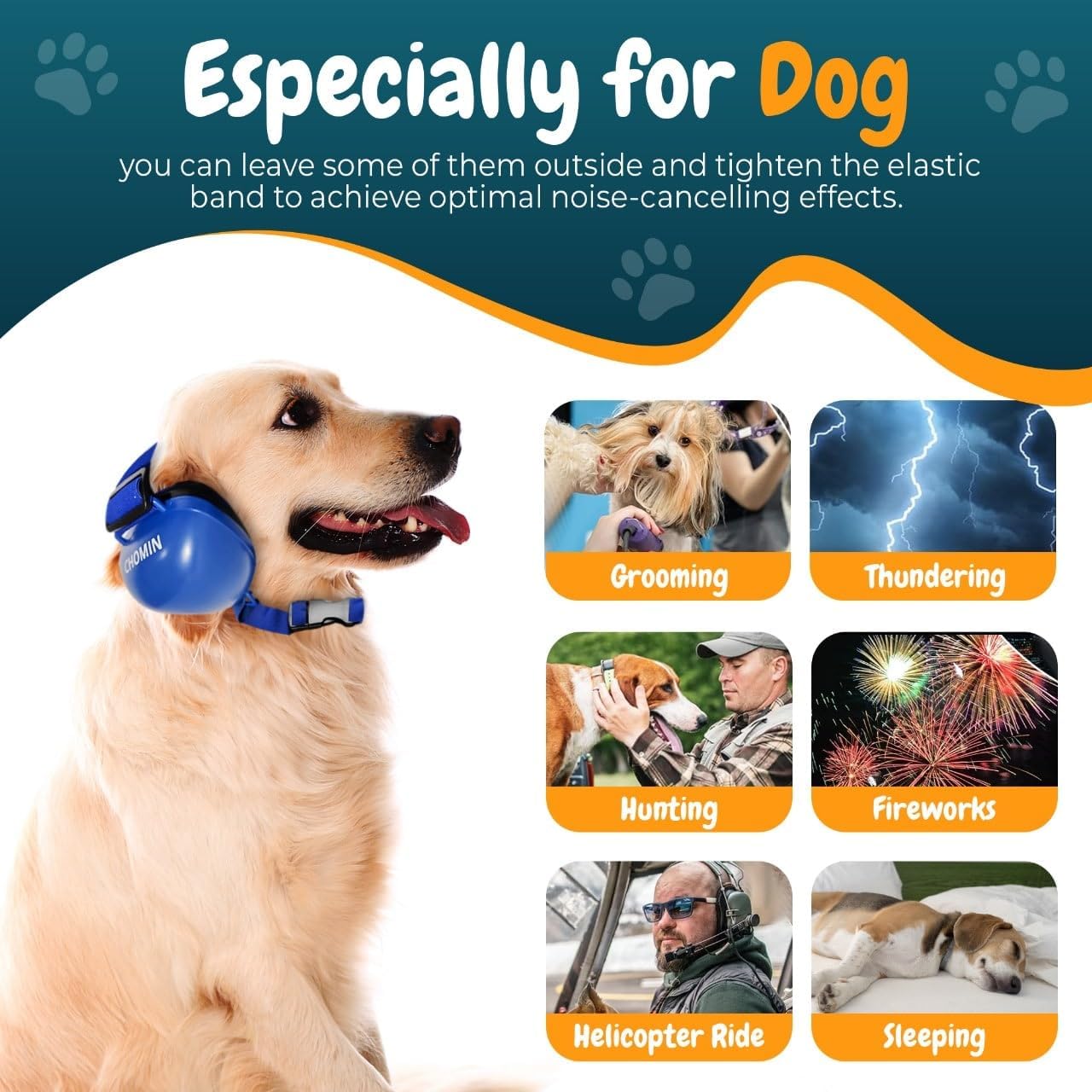 Dog Ear Muffs for Noise Protection, 29dB NRR Dog Earmuffs, Noise Cancelling Headphones for Dogs