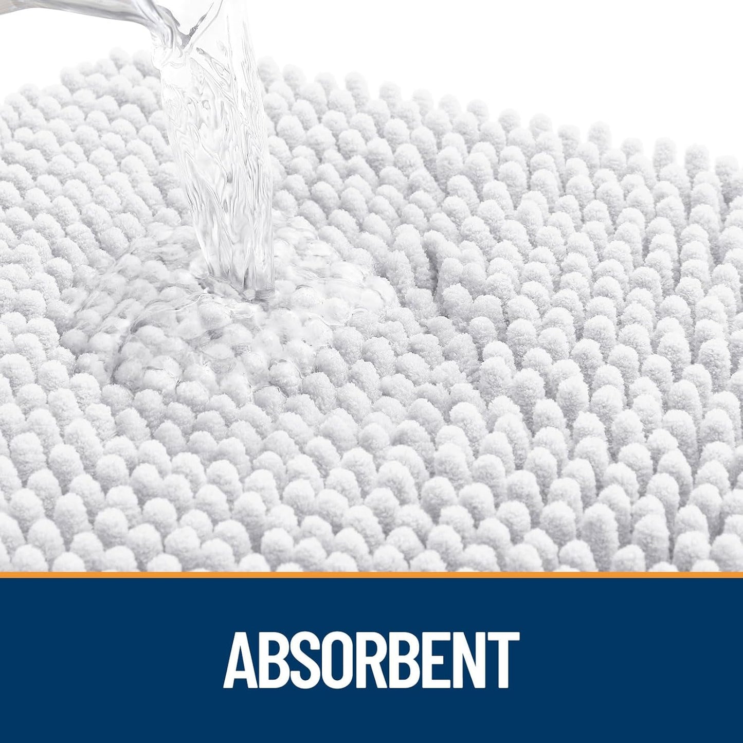 OLANLY Dog Door Mat for Muddy Paws 24x16, Absorbs Moisture and Dirt, Absorbent Non-Slip Washable Doormat, Quick Dry Chenille Mud Mat for Dogs, Entry Indoor Entryway Carpet for Inside Floor, White