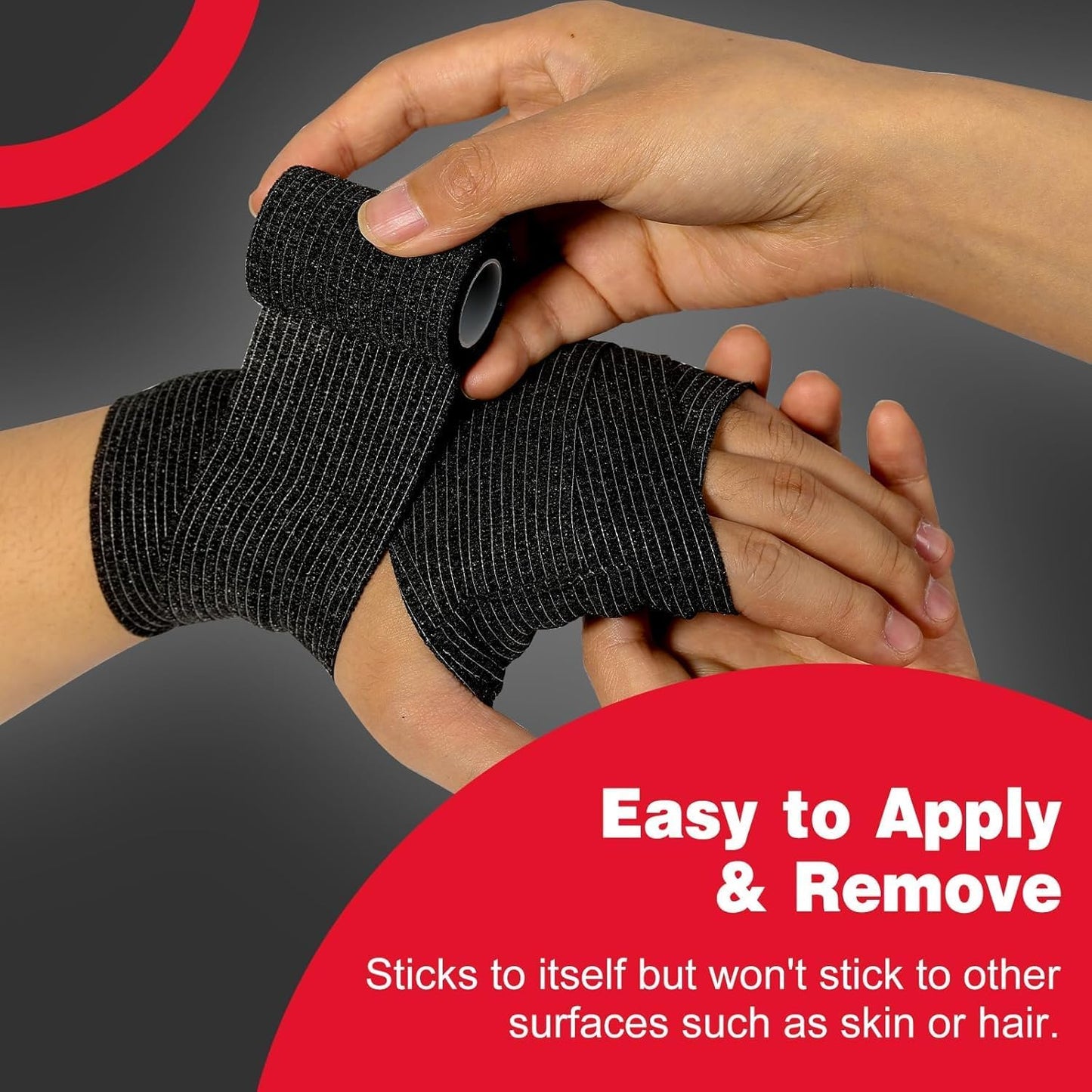 AZEN 120 Pack Self Adhesive Bandage Wrap Black, 2" X 5 Yards Black Athletic Tape, Vet Wrap, Ankle Tape, Cohesive Bandage Wrap