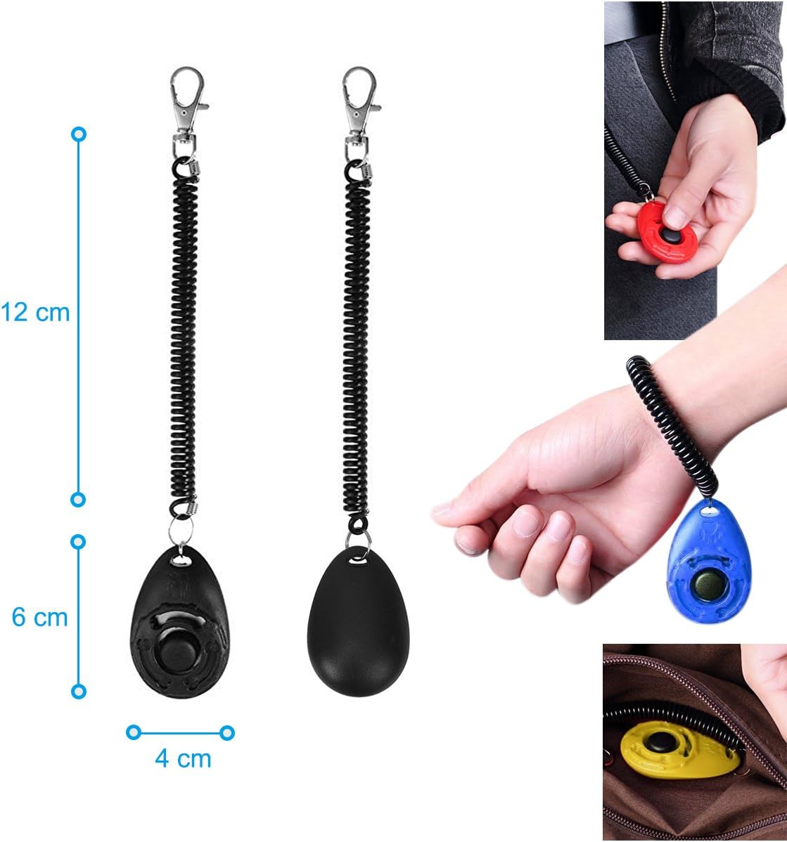 Diyife Clicker Training for Dogs, [4 Pcs, Multi-Color] Dog Clicker for Training, Clicker Dog Training with Wrist Strap, Clicker for Pets, Dog Clicker Perfect for Dog Cat Horse Behavioral Training