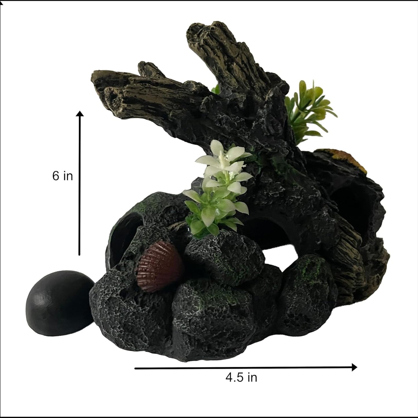 Aquarium Decor Magnetic Driftwood Outcropping Ornament – Wall-Mounted Fish Tank Decoration – Unique Realistic Aquarium Fish Hideout