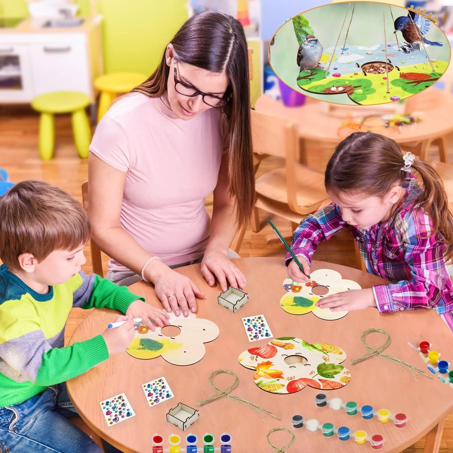 12 Pack Bird Feeder Craft Kits for Kids Ages 3-5 4-8 8-12, DIY Wooden Art Painting Outdoor Bulk Toys for Boys & Girls, Easter Christmas Gifts, Party Favor Gifts for Nature Loving Children