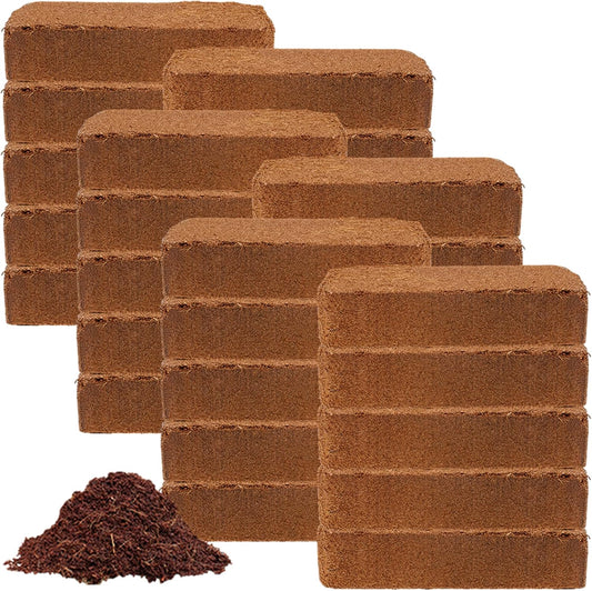 Coco Coir 650gm Bricks (30-Pack) - Organic Coco Coir for Plants & Gardening - OMRI-Listed Cocopeat for Garden Soil, Seed Starter Soil, & Mulch - Coconut Coir Bricks - Coconut Fiber Potting Mix