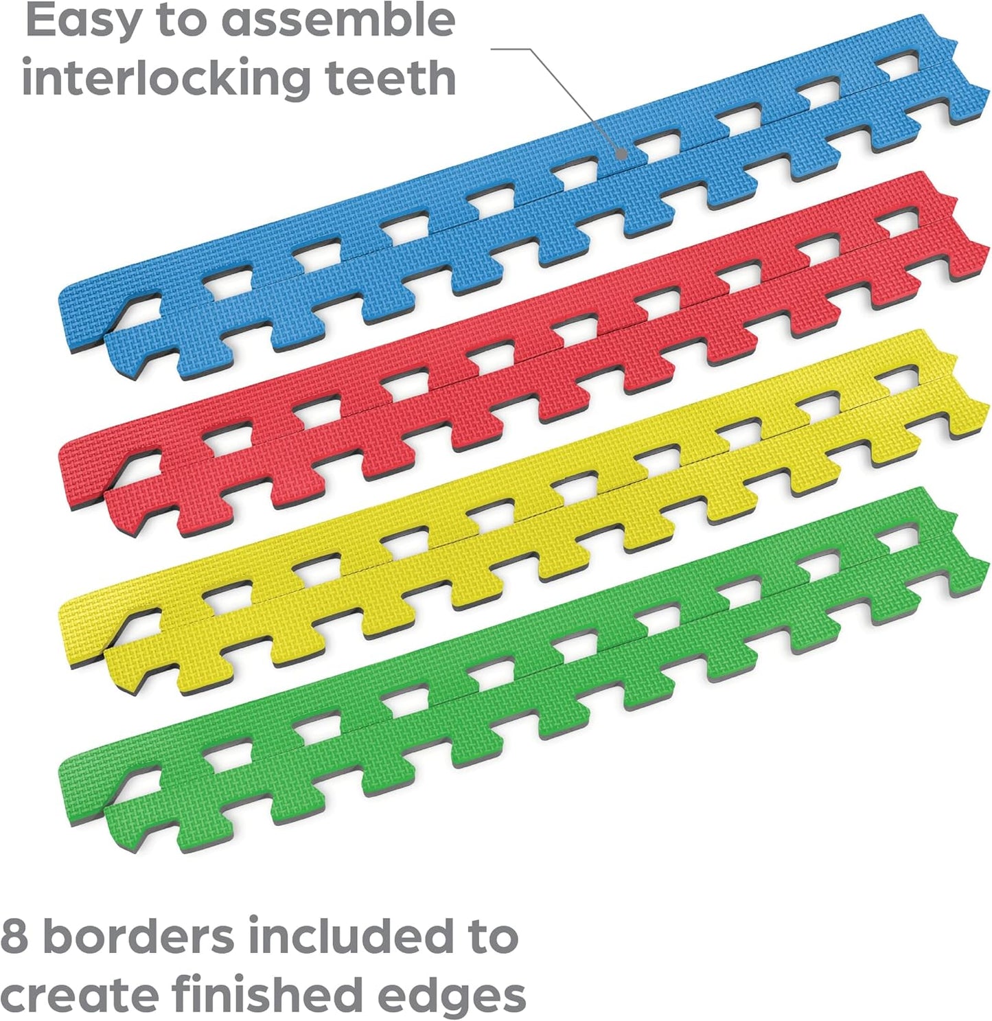 Norsk Reversible Kids Puzzle Play Mats - EVA Interlocking Foam Tiles (Multicolor/Black 4 Tiles - 16 sq. Ft. 1/2" Thick)